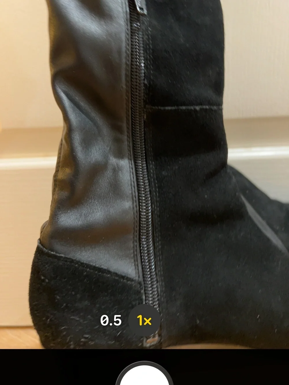 Unisa Black Over-the-Knee Suede and Leather Boots